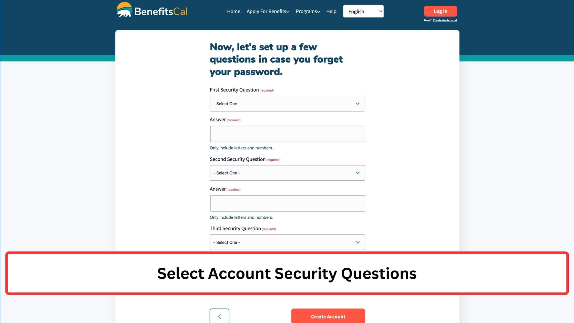 Set Security Questions